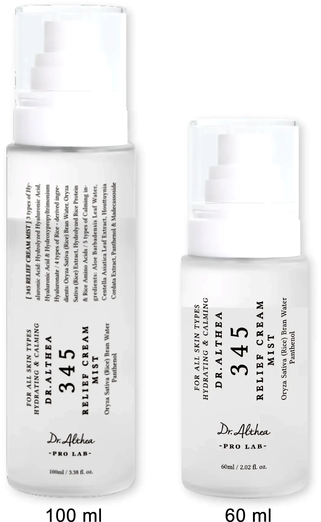 Разные объемы миста для лица Dr. Althea 345 Relief Cream Mist