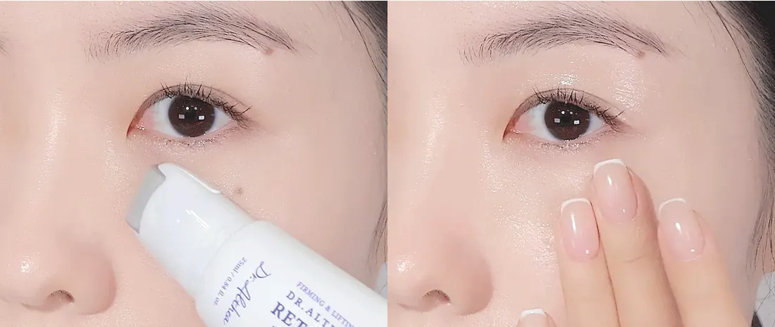 Как наносить крем под глаза Dr. Althea Retinol Flat Iron Eye Roller