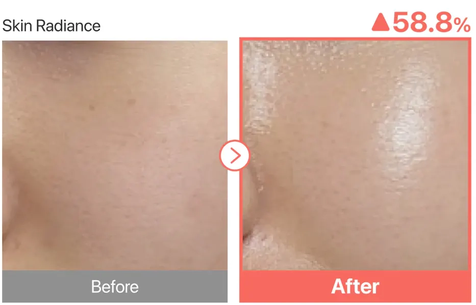 Ефект «Glass skin» після тонера NUMBUZIN No.3 Super Glowing Essence Toner