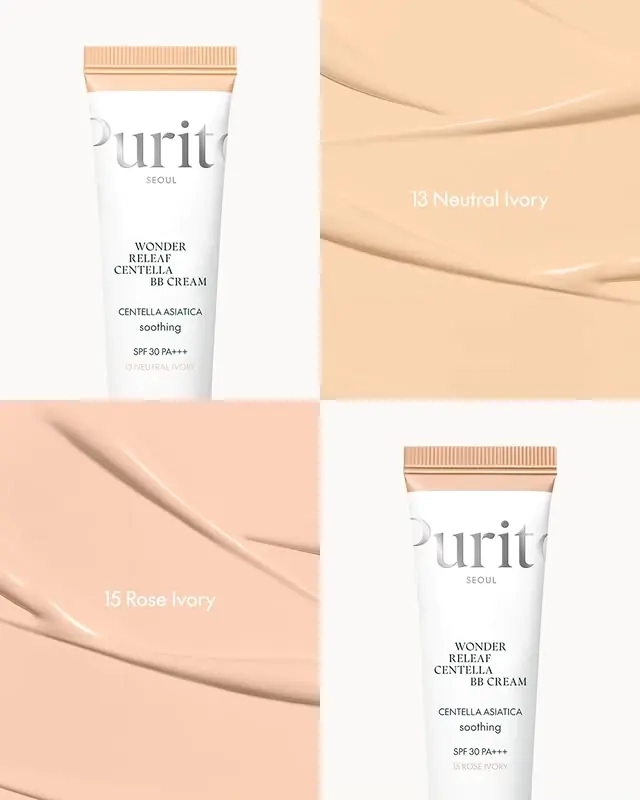 Тон 13 та 15 BB-крема PURITO Seoul Wonder Releaf Centella BB Cream