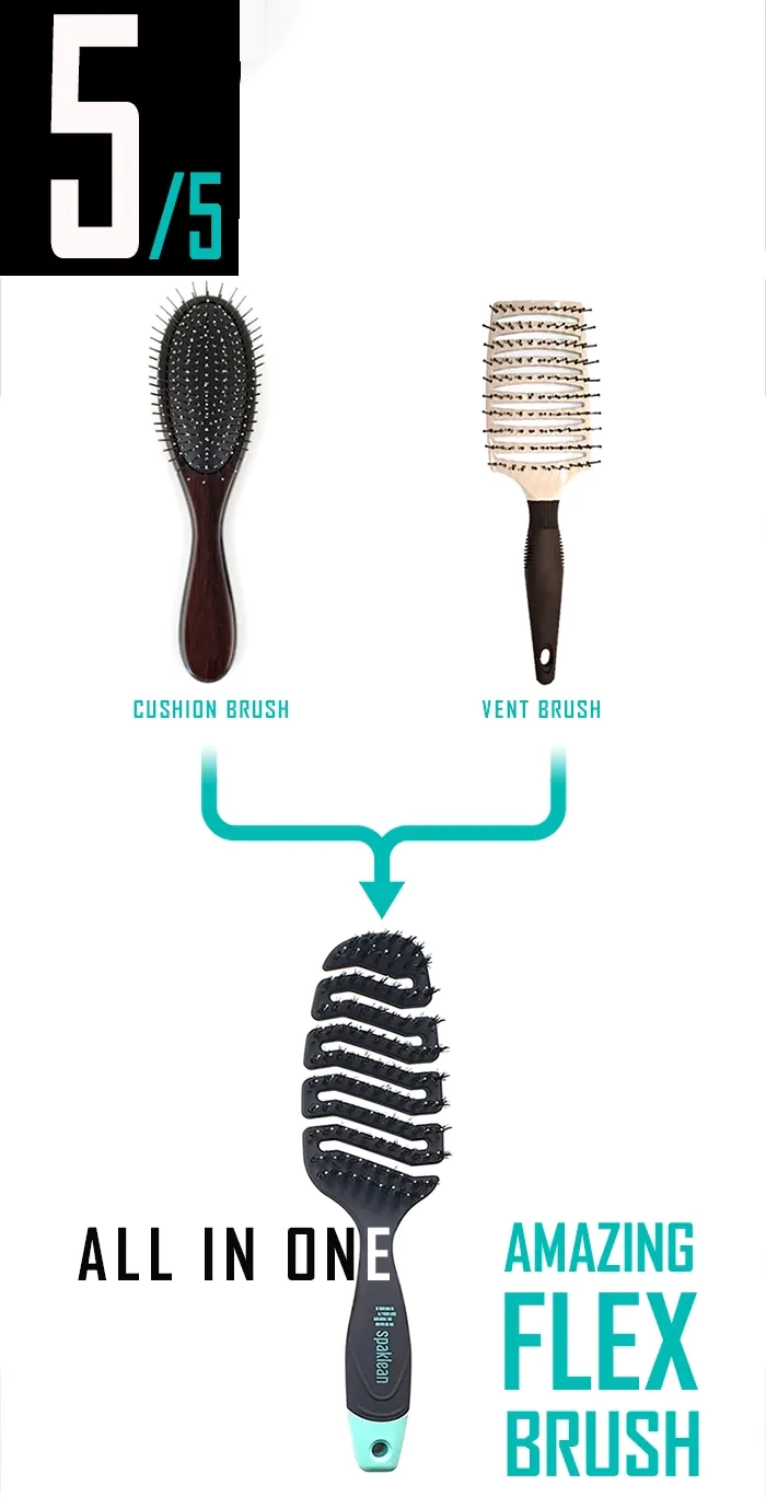 Массажная и скелетная продувная расческа SPAKLEAN Amazing Flex Brush